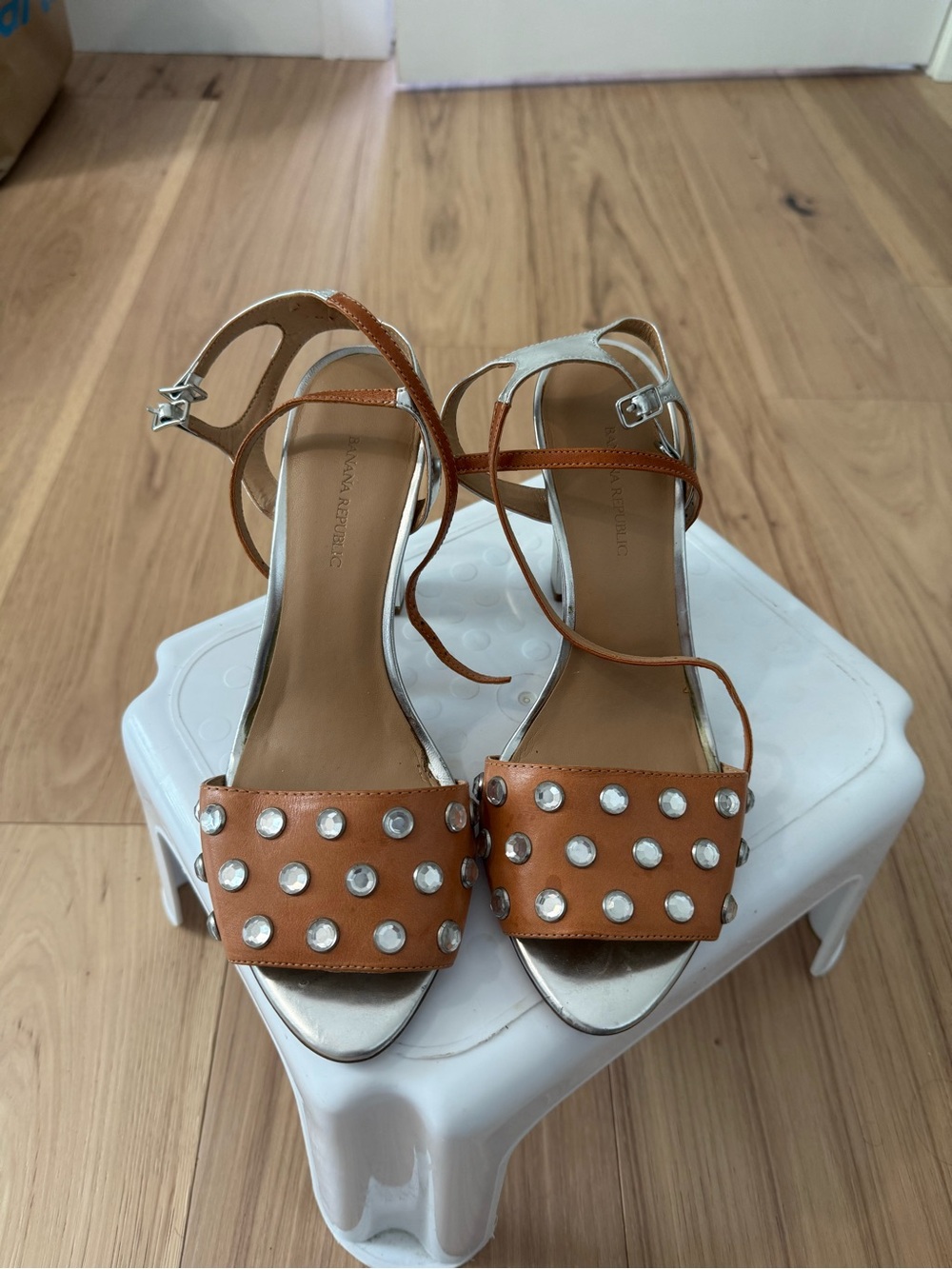 Banana Republic Tan Studded Leather Sandals